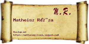 Matheisz Róza névjegykártya